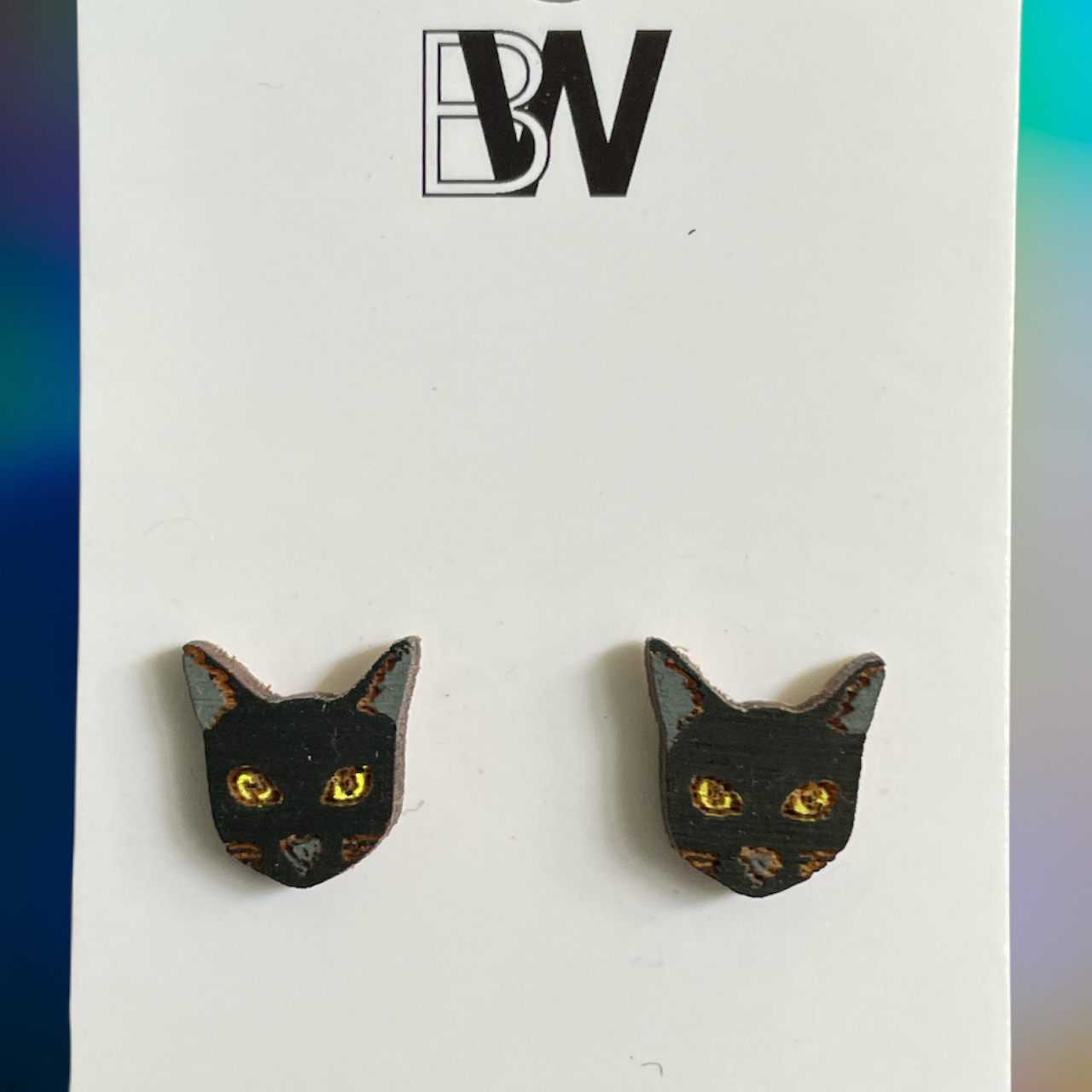 Black Cat Post Earrings