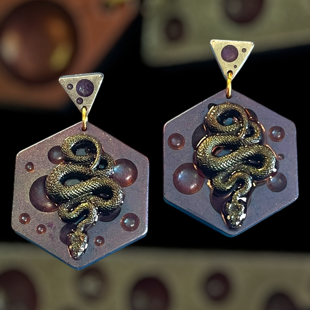 Droplet Snake Earrings