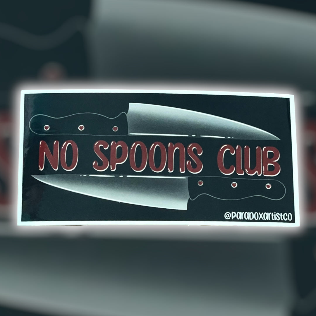 No Spoons Club Sticker