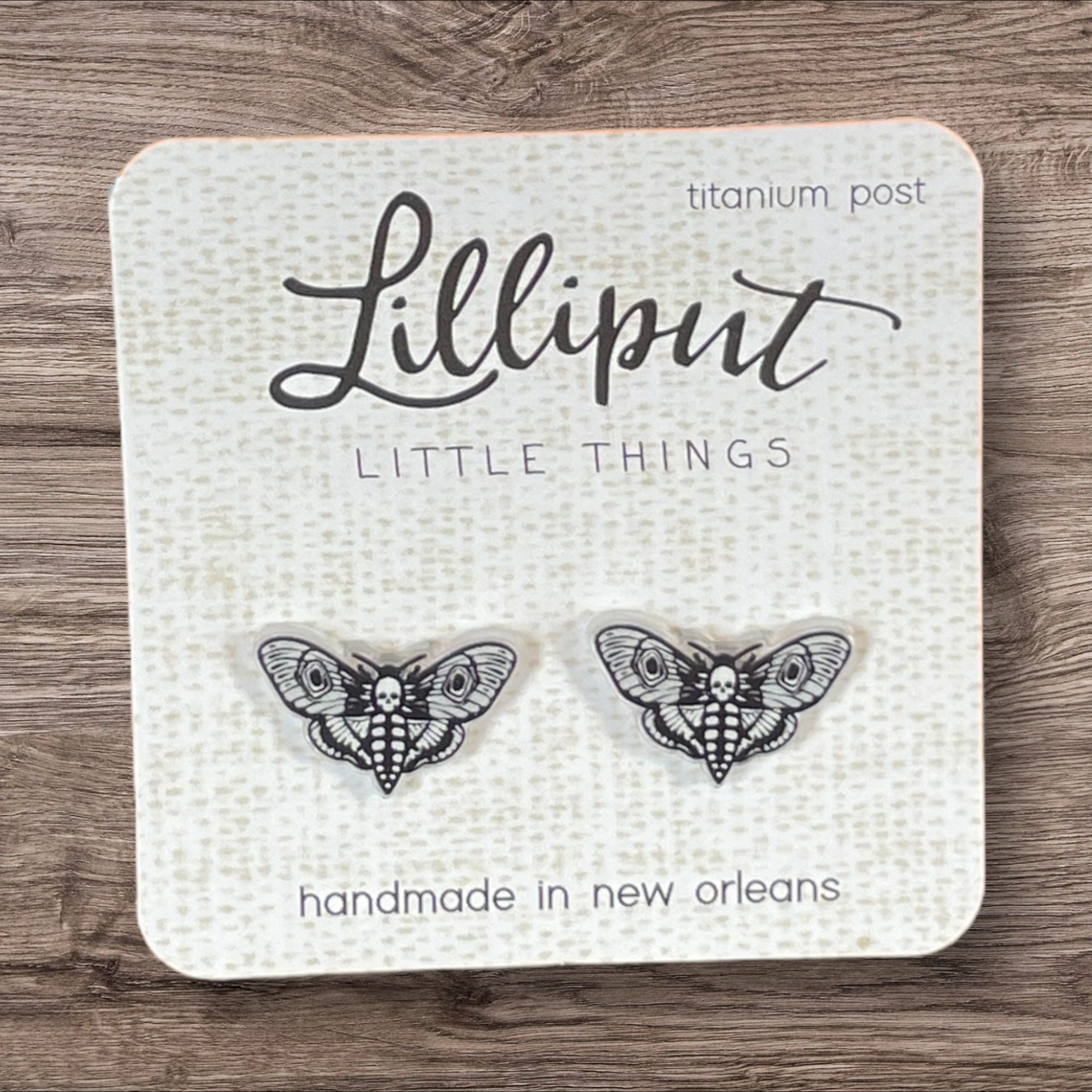 Death's Head Moth Stud Earrings