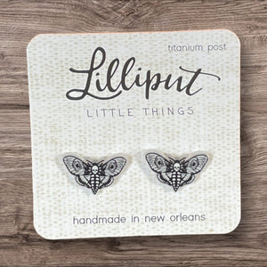 Death's Head Moth Stud Earrings
