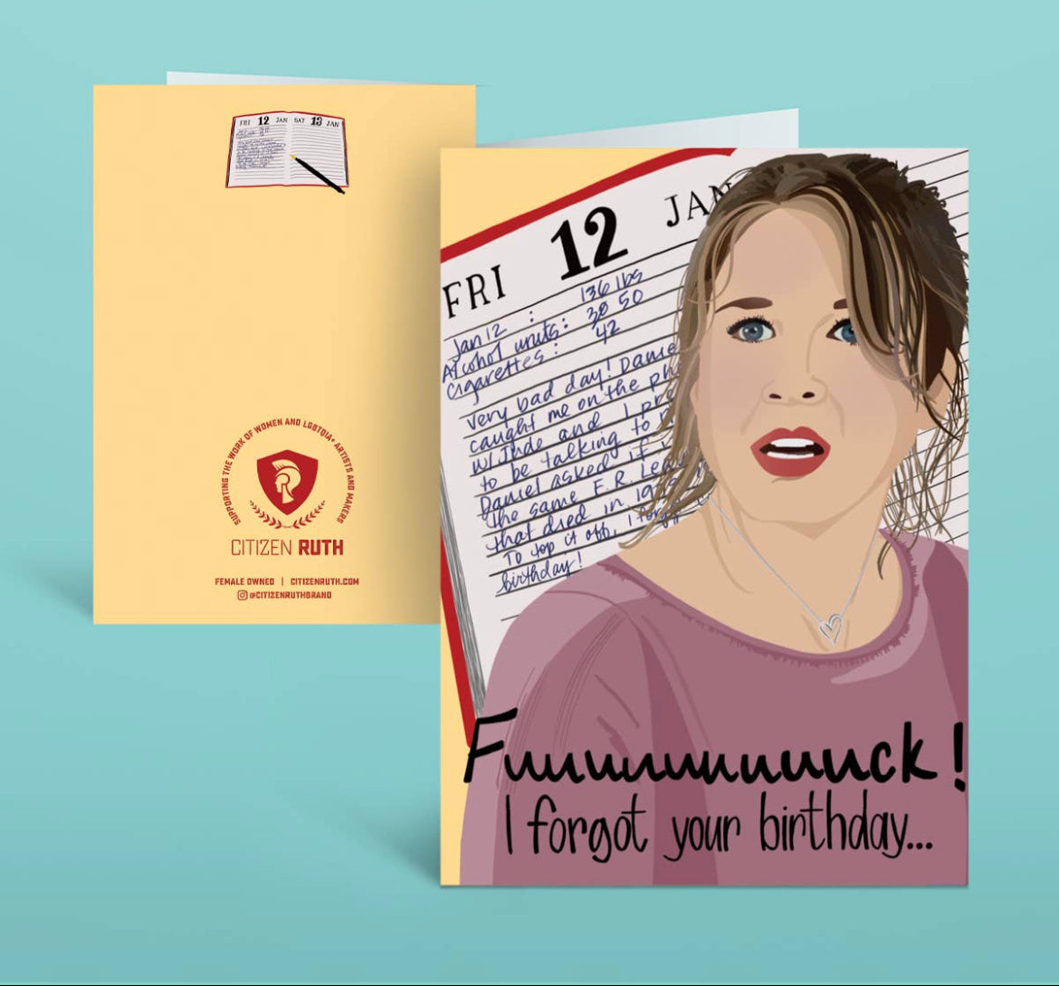 Bridget Jones Belated Birthday Card