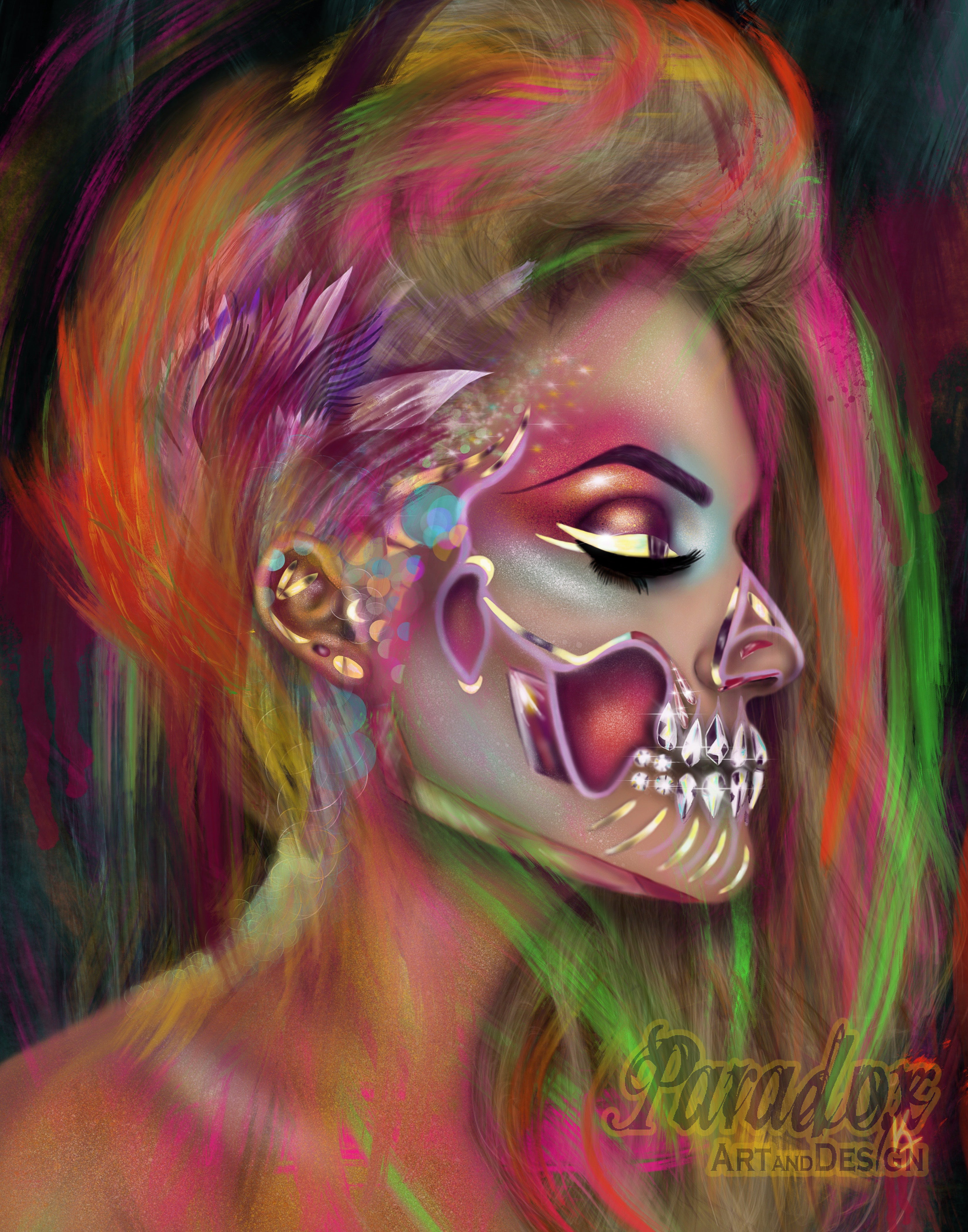 The Skulltress - Vanessa Davis - LV Floral Skull Mannequin